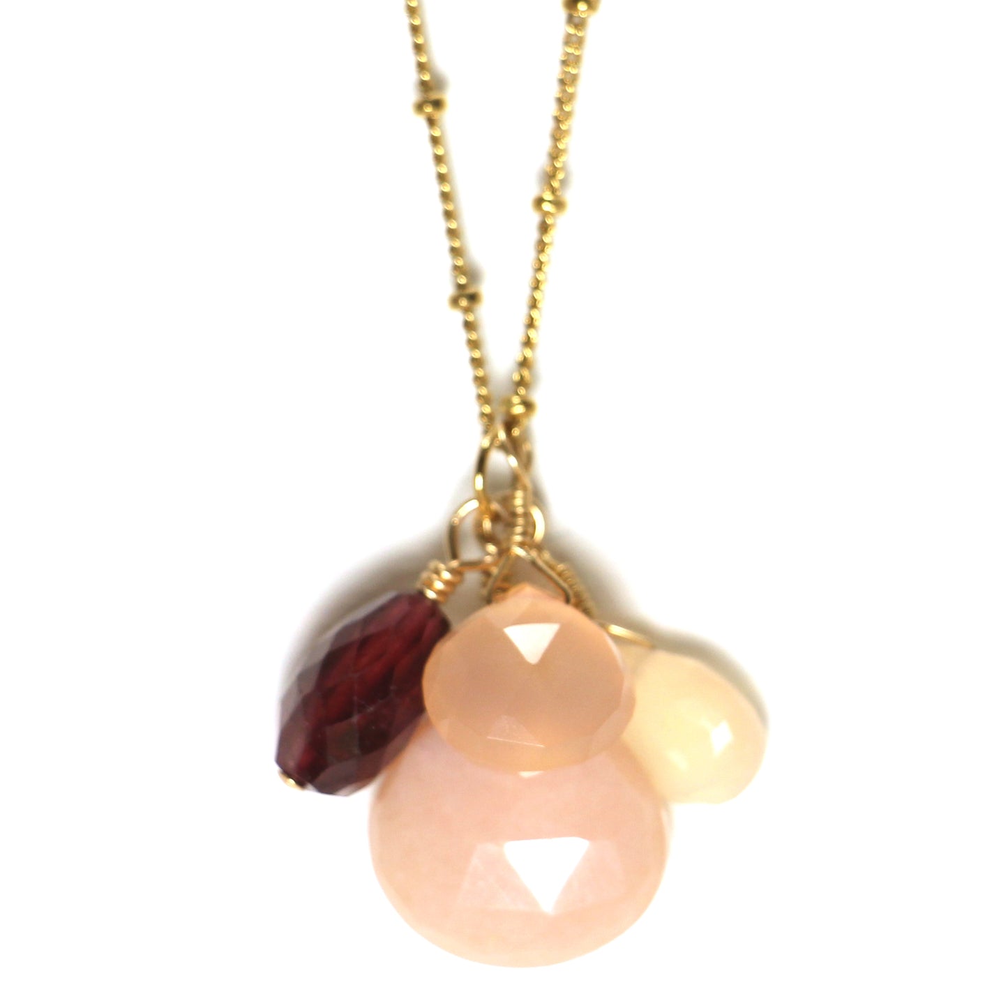 Peach+Pink Splash Necklace