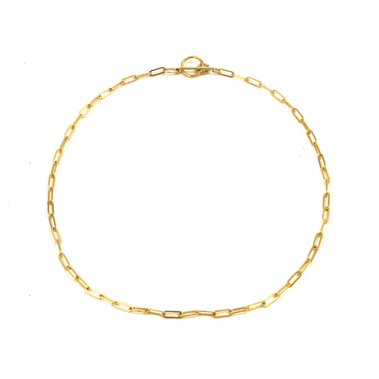 Sleek and Chic Gold-filled Paperclip Necklace