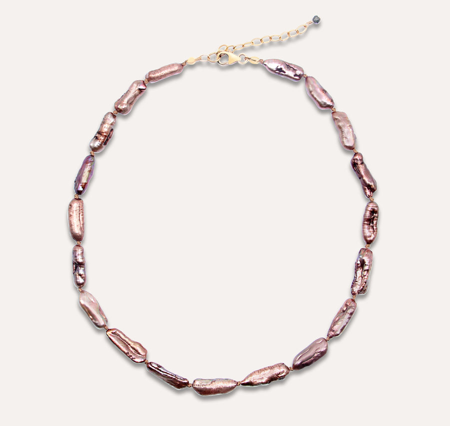Mocha Delights Biwa Pearl Necklace