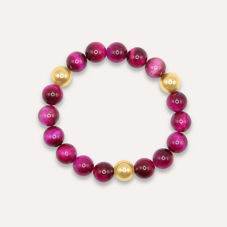 Pink Tiger's Eye Statement Bracelet