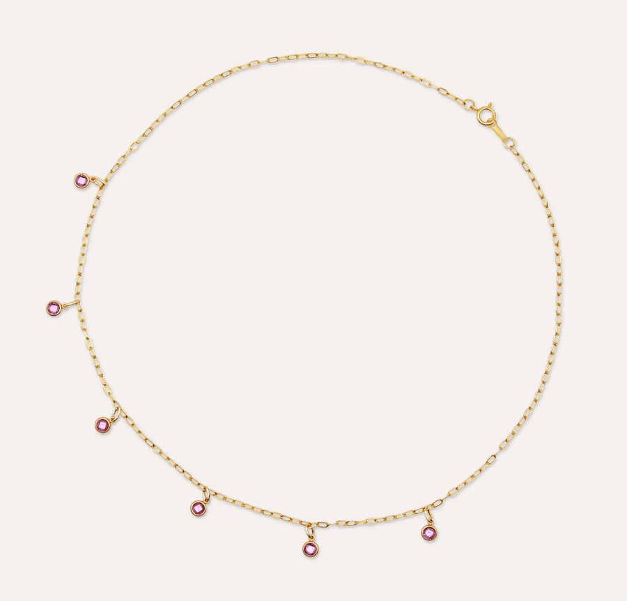 Pink Zircon Pendants Necklace