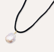 Impressed Pearl Pendant Necklace