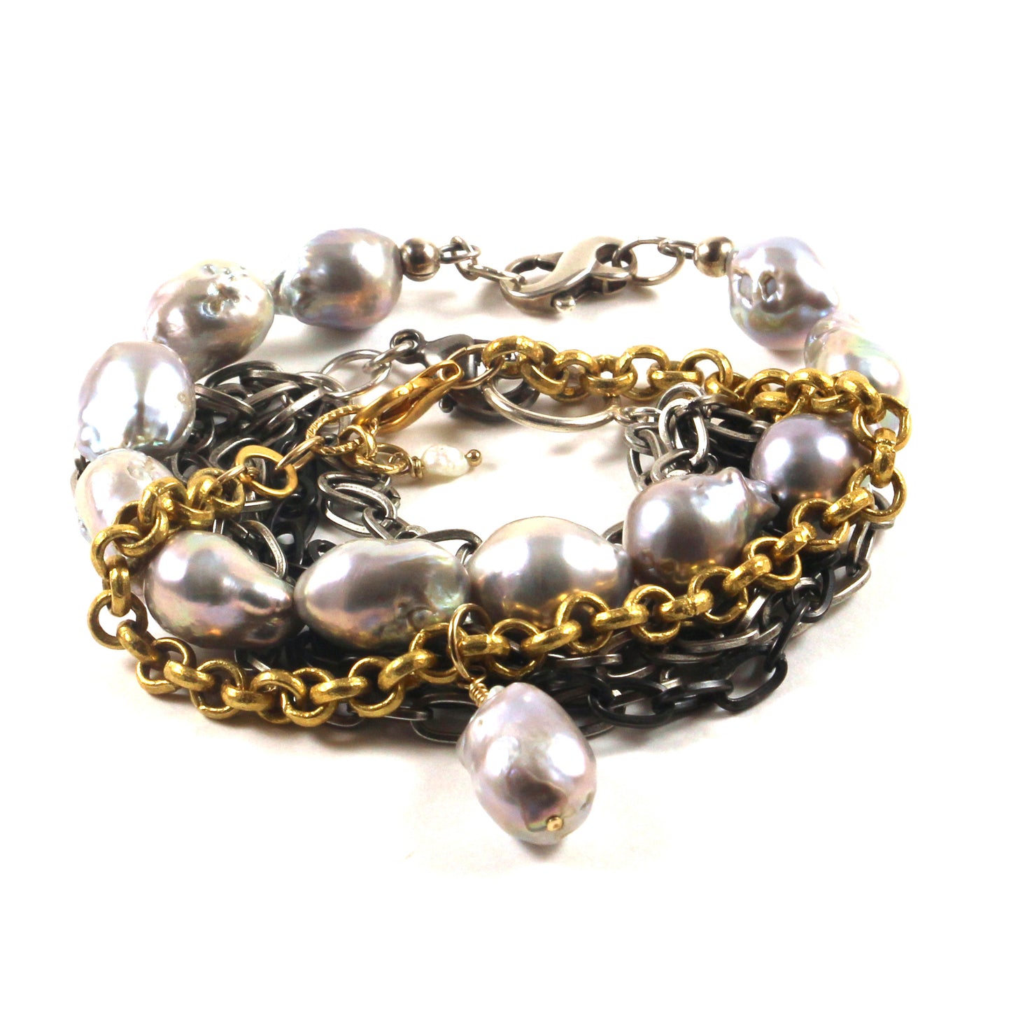 Forever Silver Baroque Pearl Bracelet