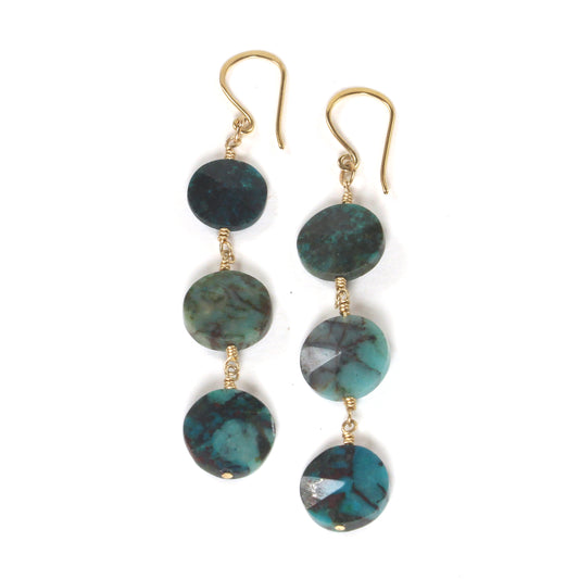 Feeling Azurite Coin Earrings