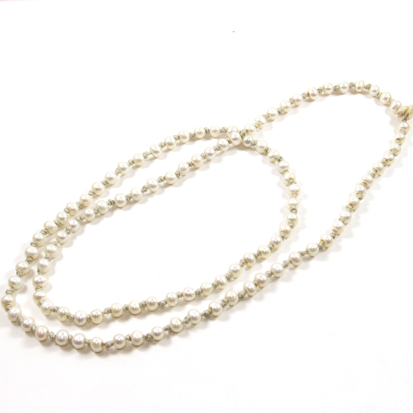 Long Hand-knotted Pearl Necklace