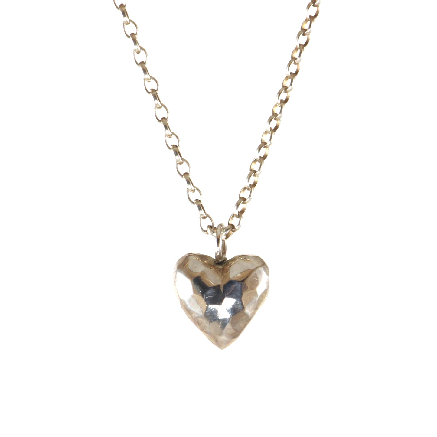 Hammered Sterling Silver Heart Necklace