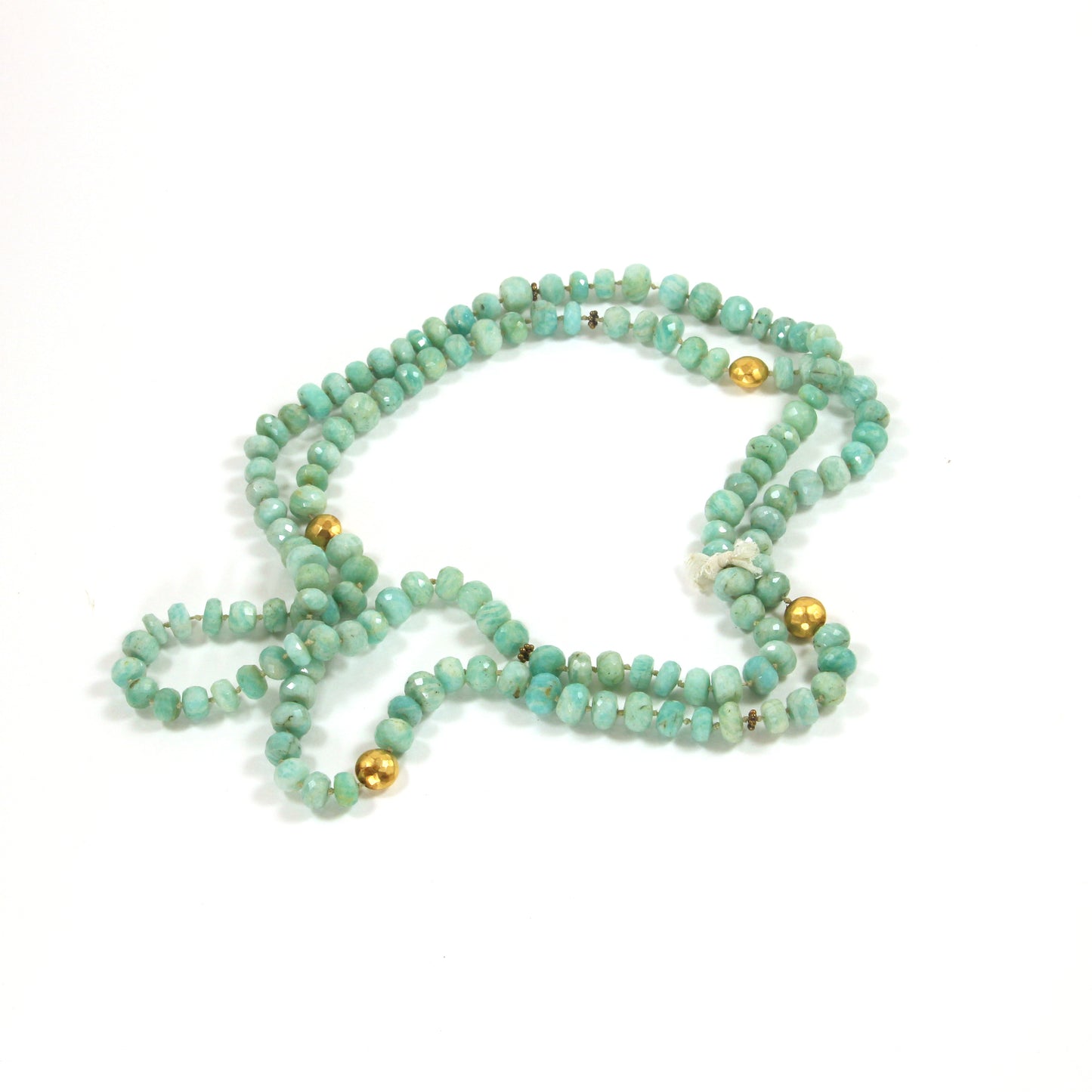 Smeralda Long Hand-knotted Amazonite Necklace