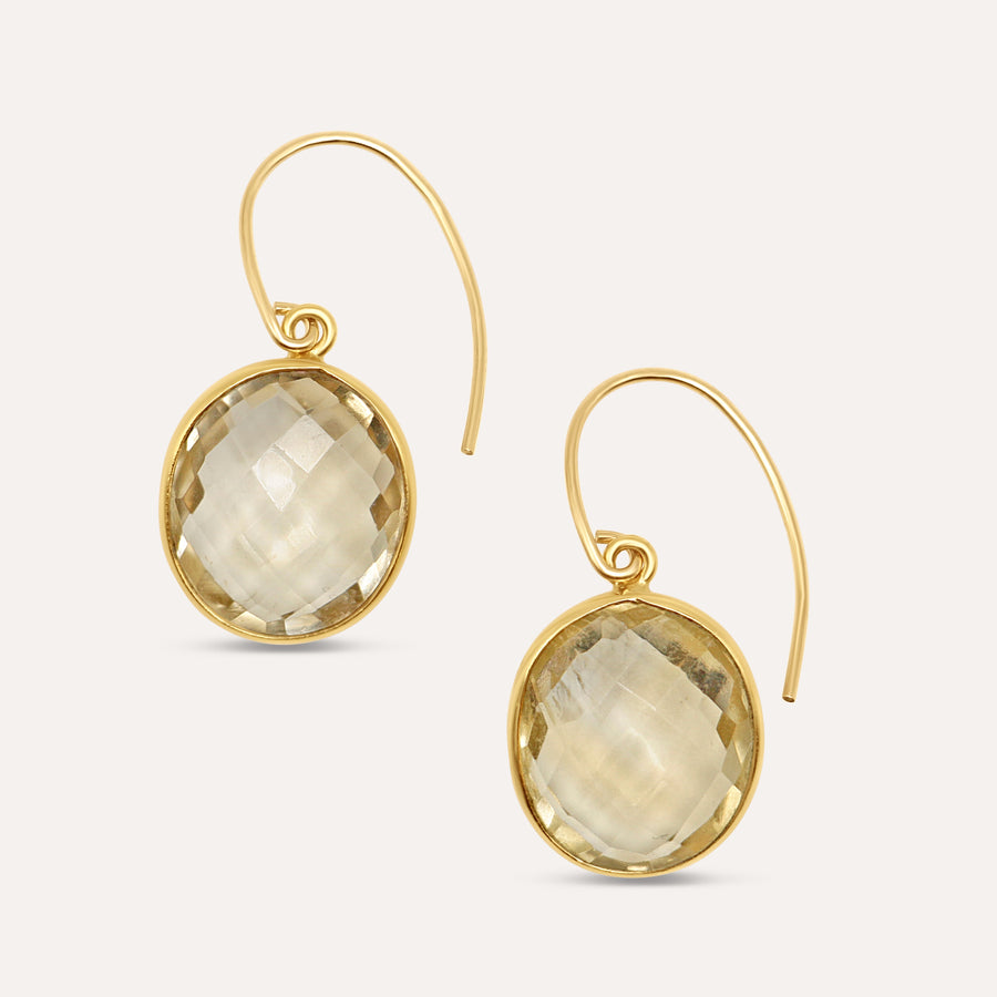 Faceted Citrine Statement Earrings