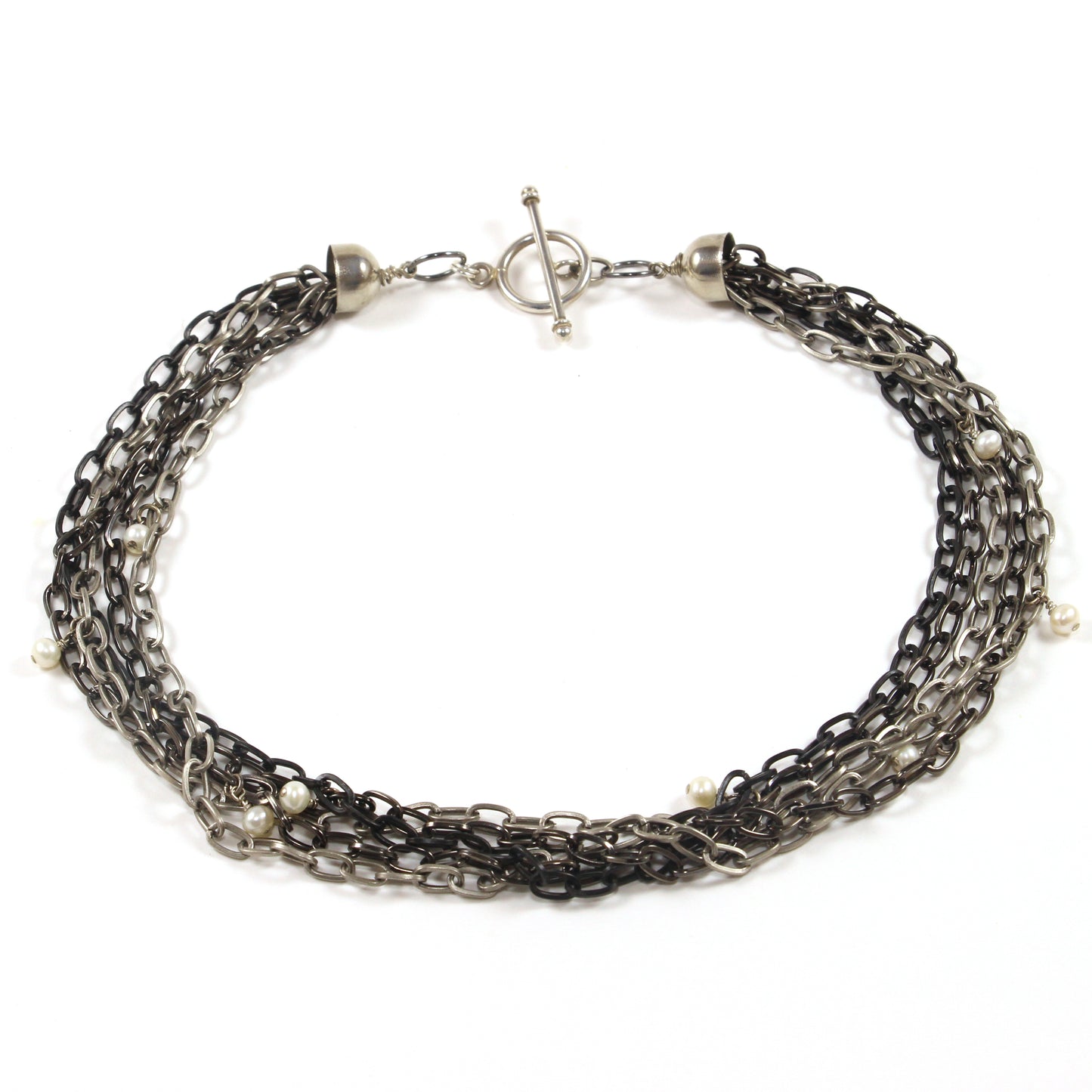 SO Cool Metal Mix with Pearl Accents Necklace