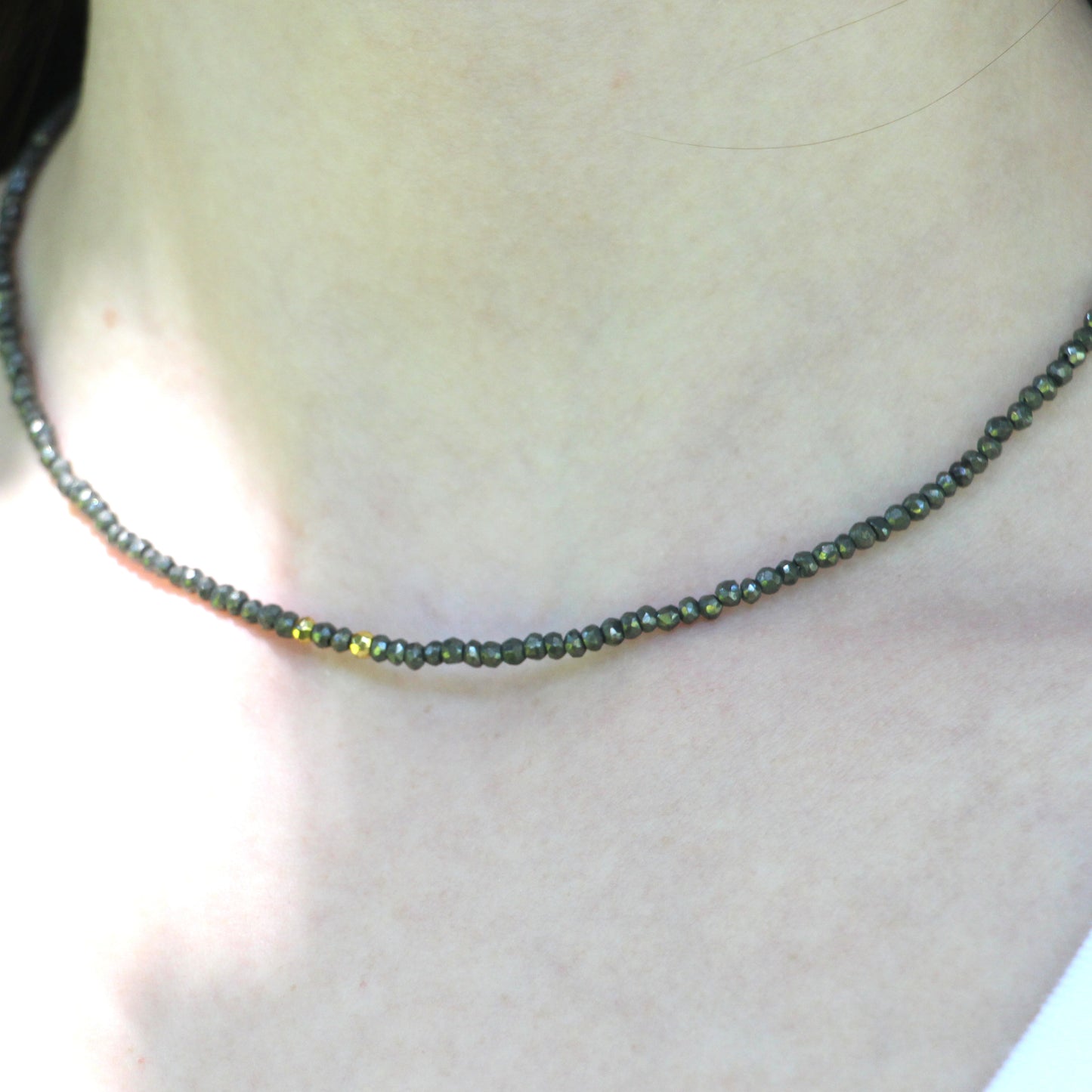 Pyrite Necklace with Subtle Gold Accents