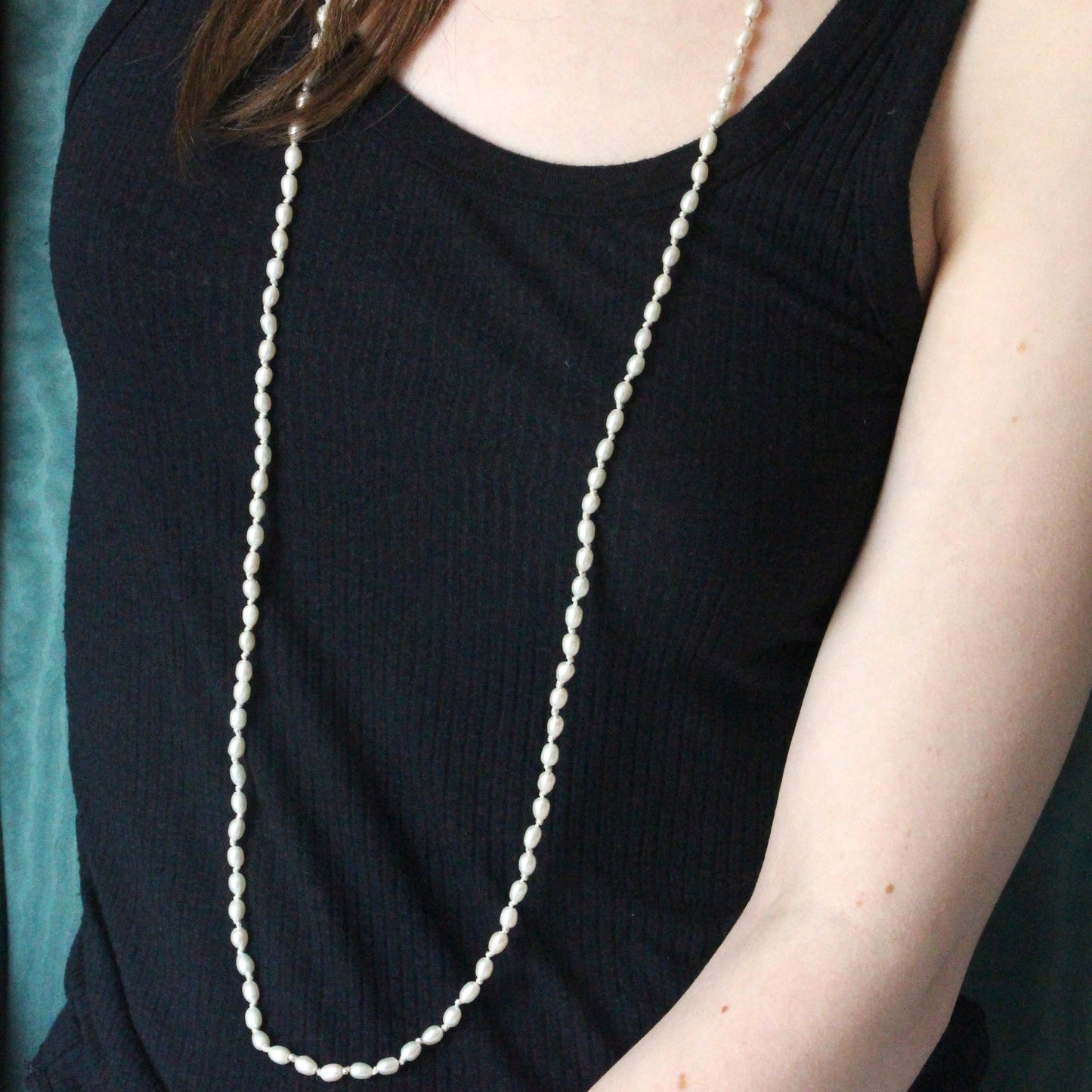 The Ultimate Long Hand-knotted Oval Pearl Necklace