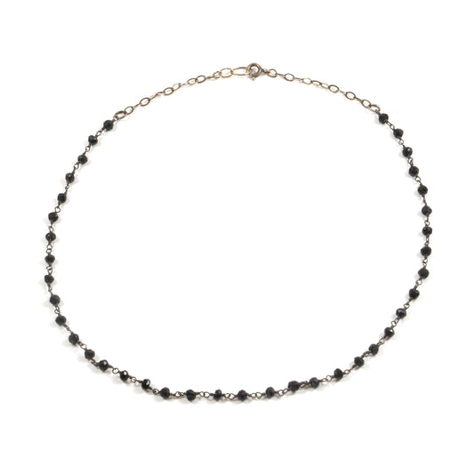 Delicate Black Spinel Chain Necklace