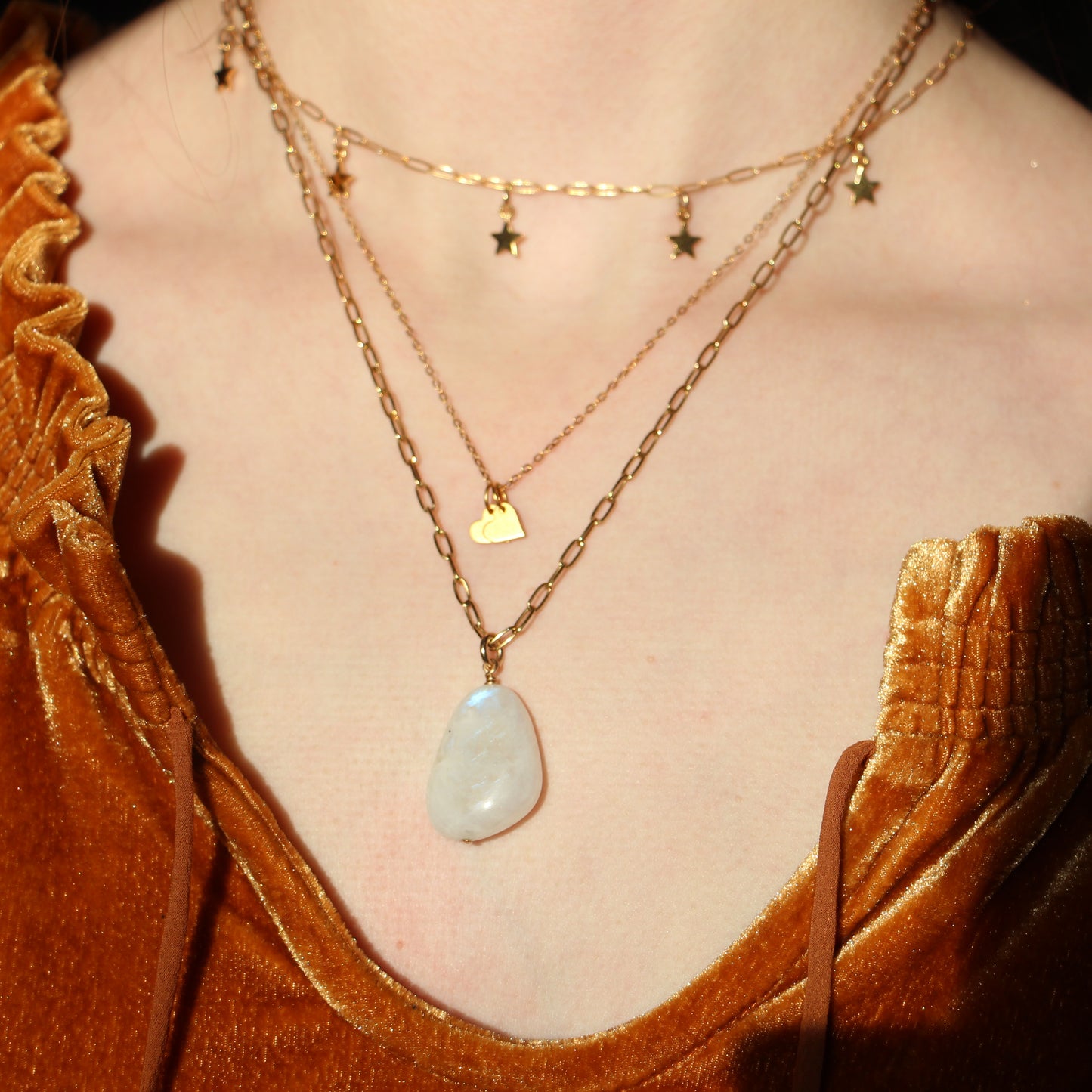 Balance Rainbow Moonstone Pendant Necklace