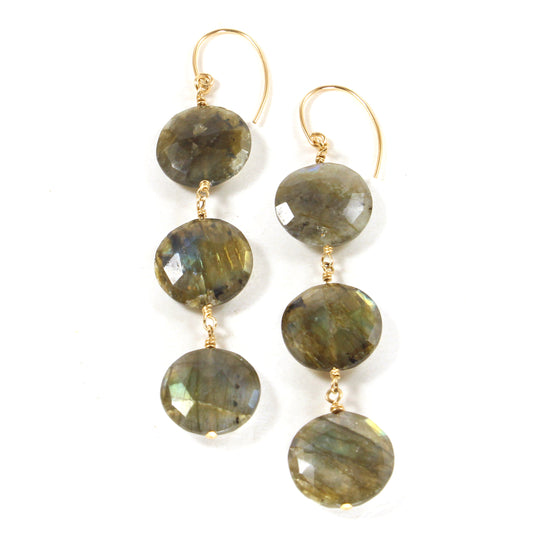 Party Time Labradorite Coin Earrings