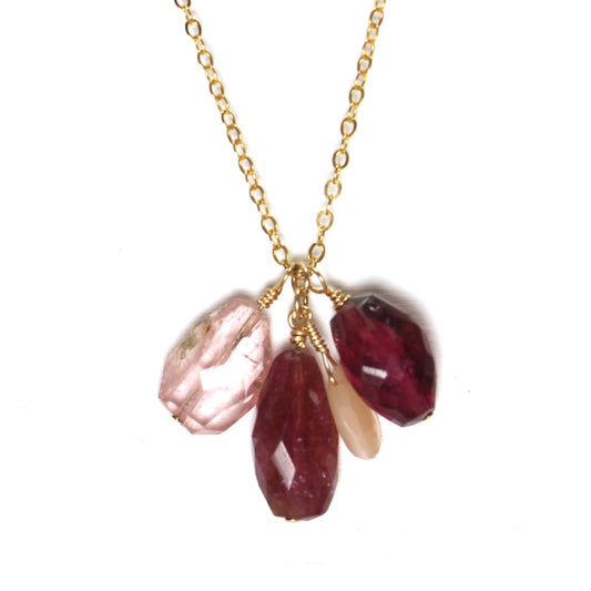 In the Pink Tourmaline and Moonstone Necklace