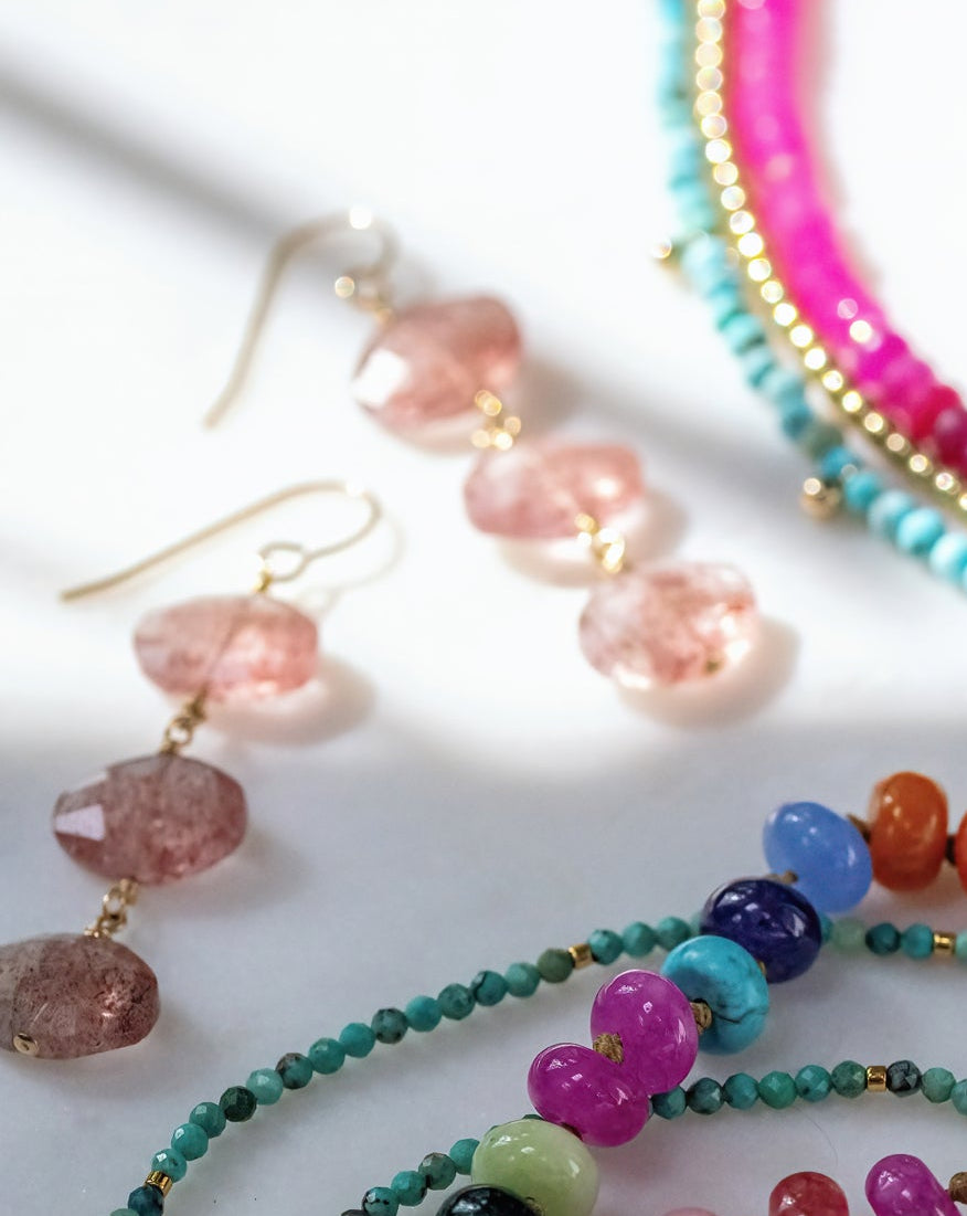 Stand Out Strawberry Quartz Earrings