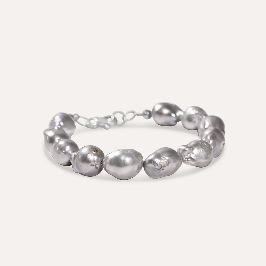 Forever Silver Baroque Pearl Bracelet