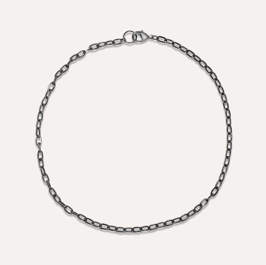 Edgy Black Finish Chain Necklace