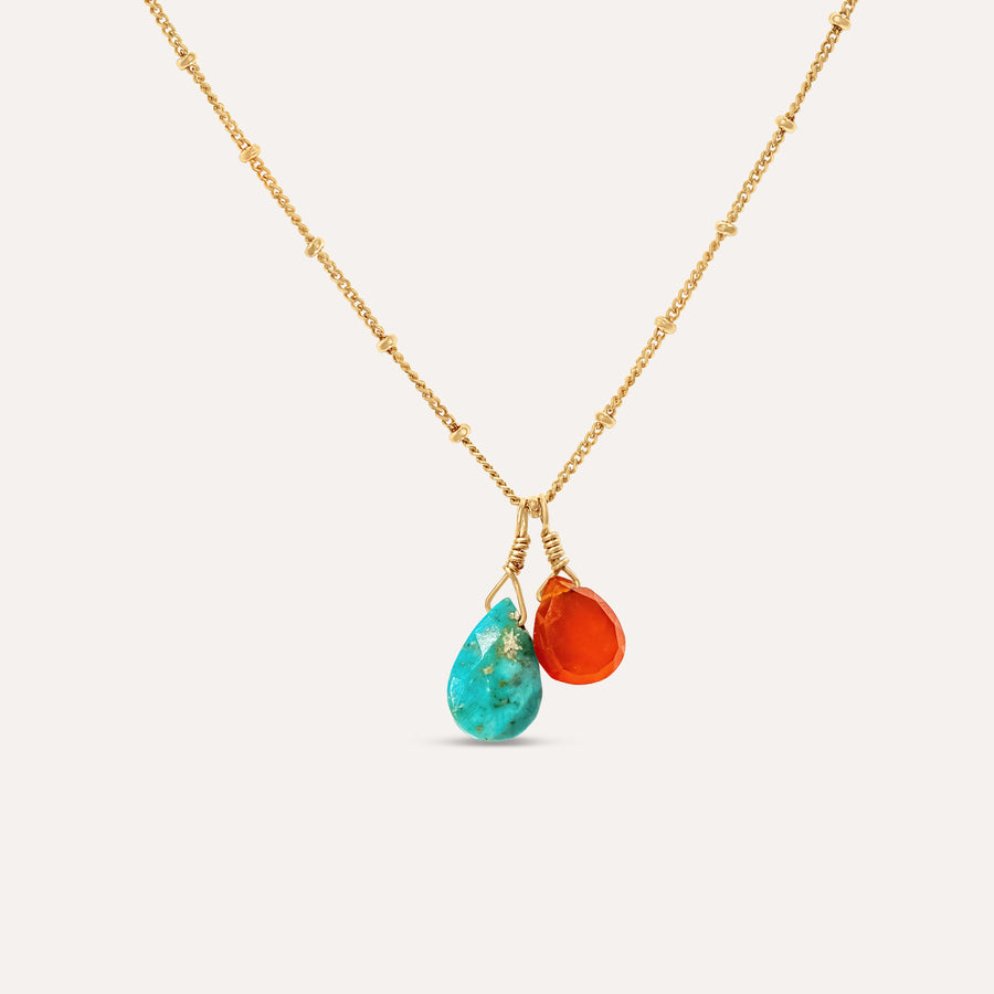 Joie Carnelian and Turquoise Necklace