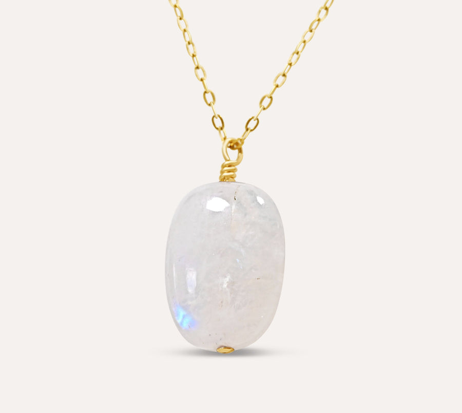 Clarity Rainbow Moonstone Pendant Necklace
