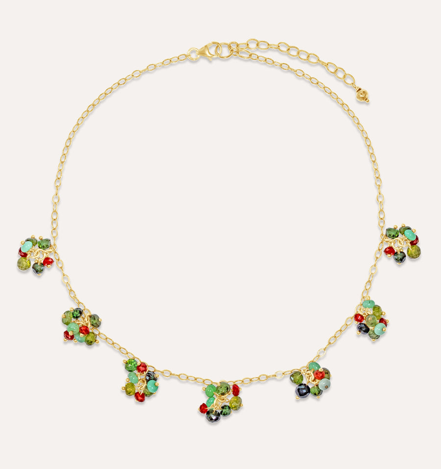 Fantasia Multi-gem Cluster necklace