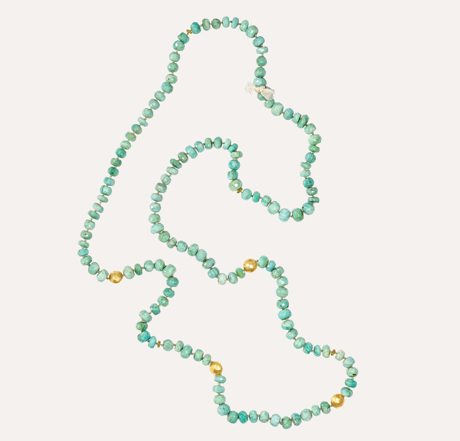 Smeralda Long Hand-knotted Amazonite Necklace