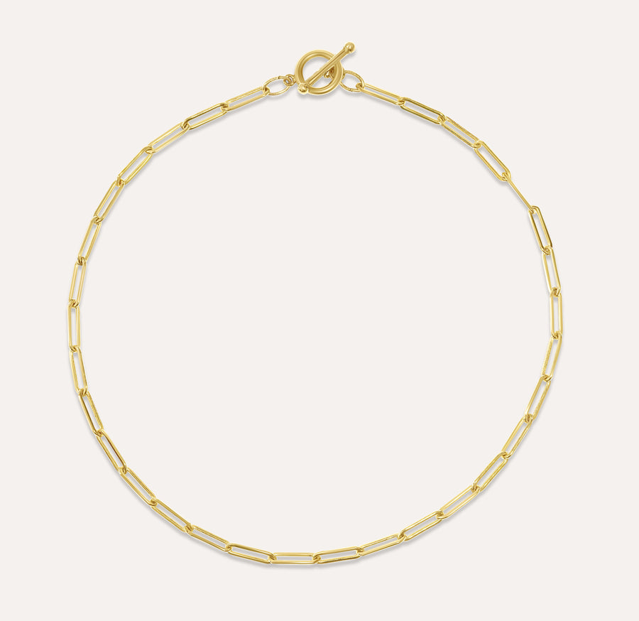 Sleek and Chic Gold-filled Paperclip Necklace