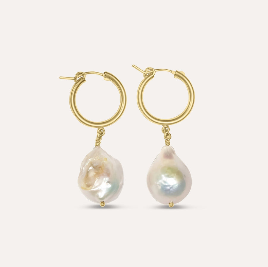 Trendsetter Pearl Hoop Earrings