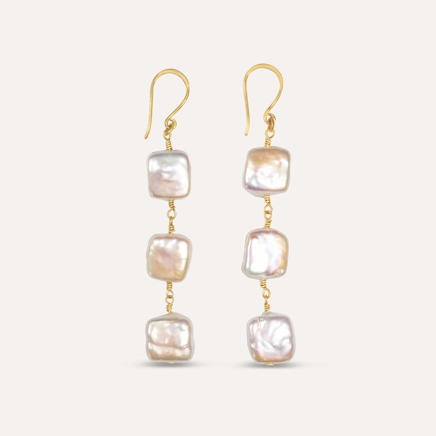 Happy Cushion Pearls Earrings