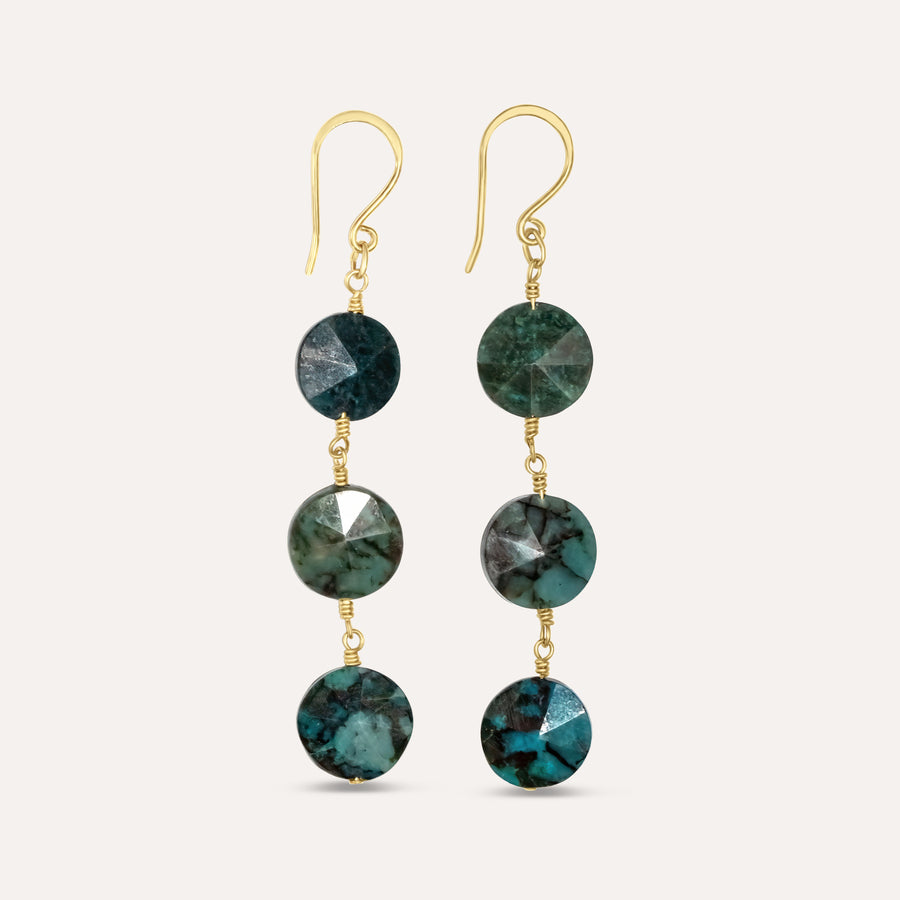 Feeling Azurite Coin Earrings