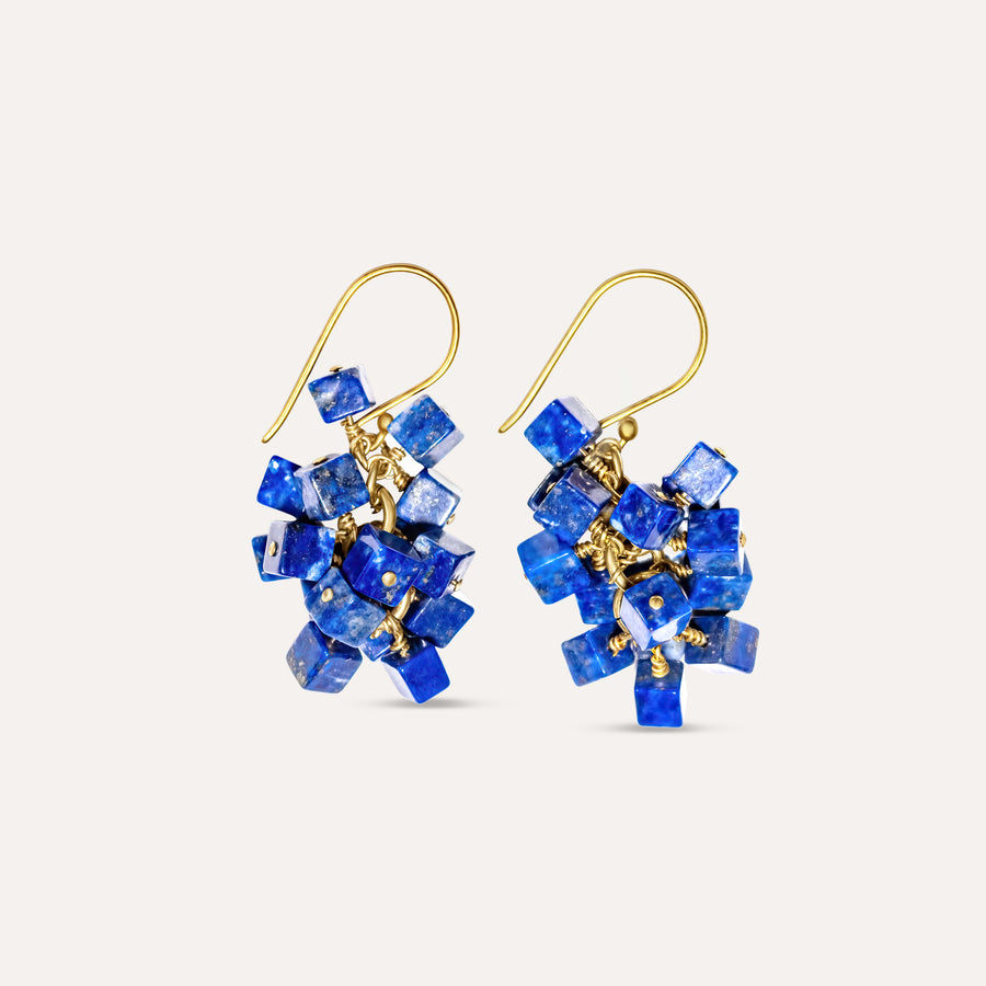 Lapis Luxe Cluster Earrings