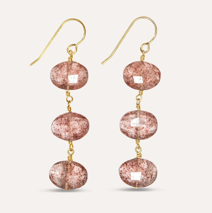 Stand Out Strawberry Quartz Earrings