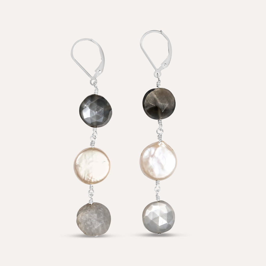High Moonstone Pearl Earrings