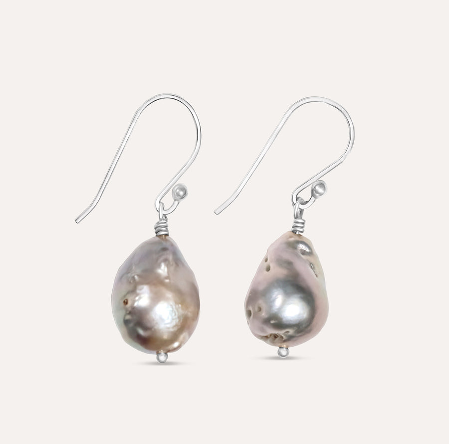 Seriously Silver Pearl Drop Earrings