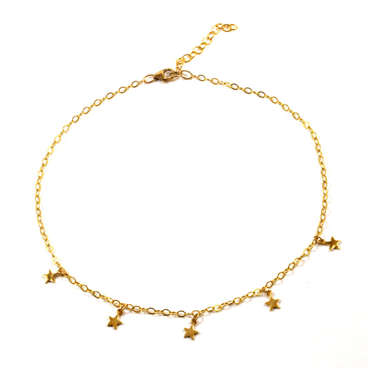 Stars on Gold-filled Cable Chain Necklace