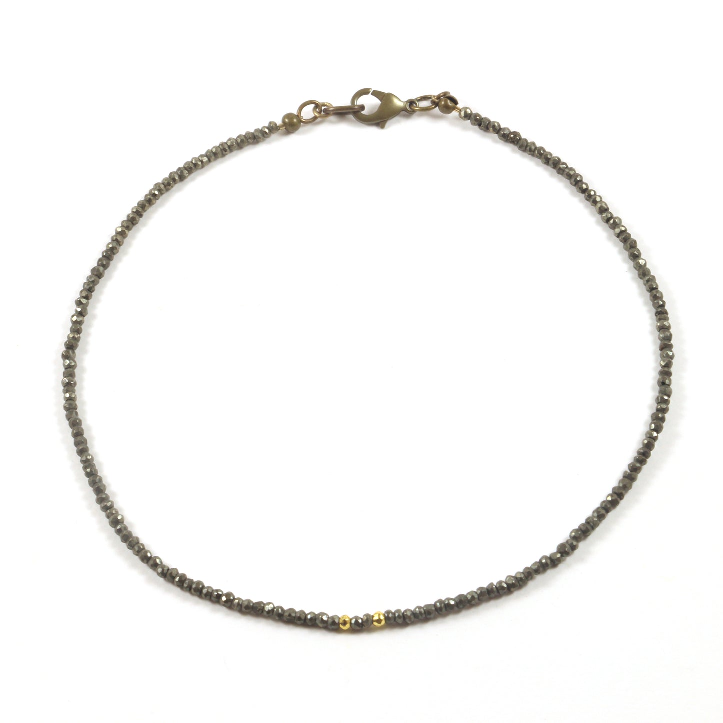 Pyrite Necklace with Subtle Gold Accents