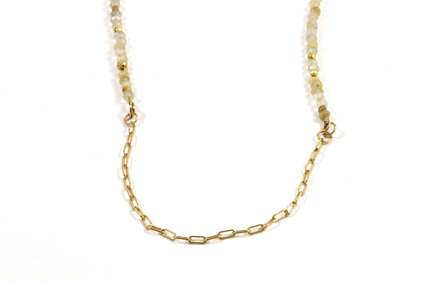 Long Golden Rutile Quartz Necklace