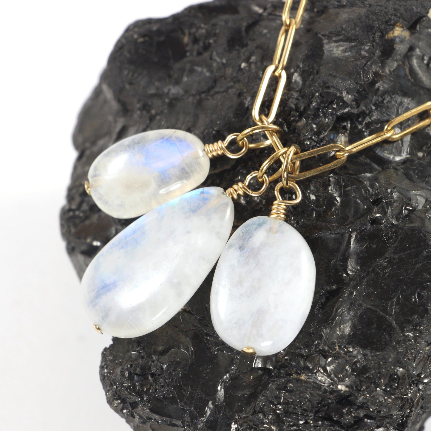 Good Energy Rainbow Moonstone Trio Necklace